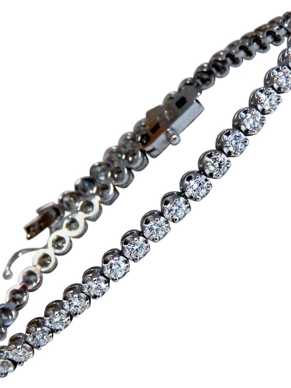 2.34ct Natural Diamonds Tennis Bracelet 14kt Gold Classic Riviera*